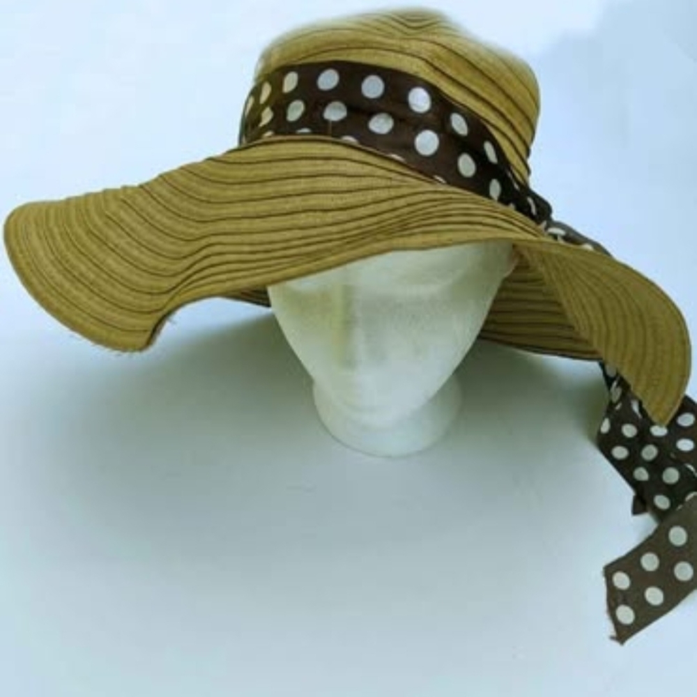 Stylish Tan and Brown Polka Dot Women's Sun Hat